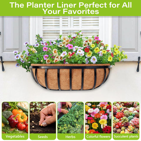 Legigo wall planter basket liner adds natural texture to outdoor décor.