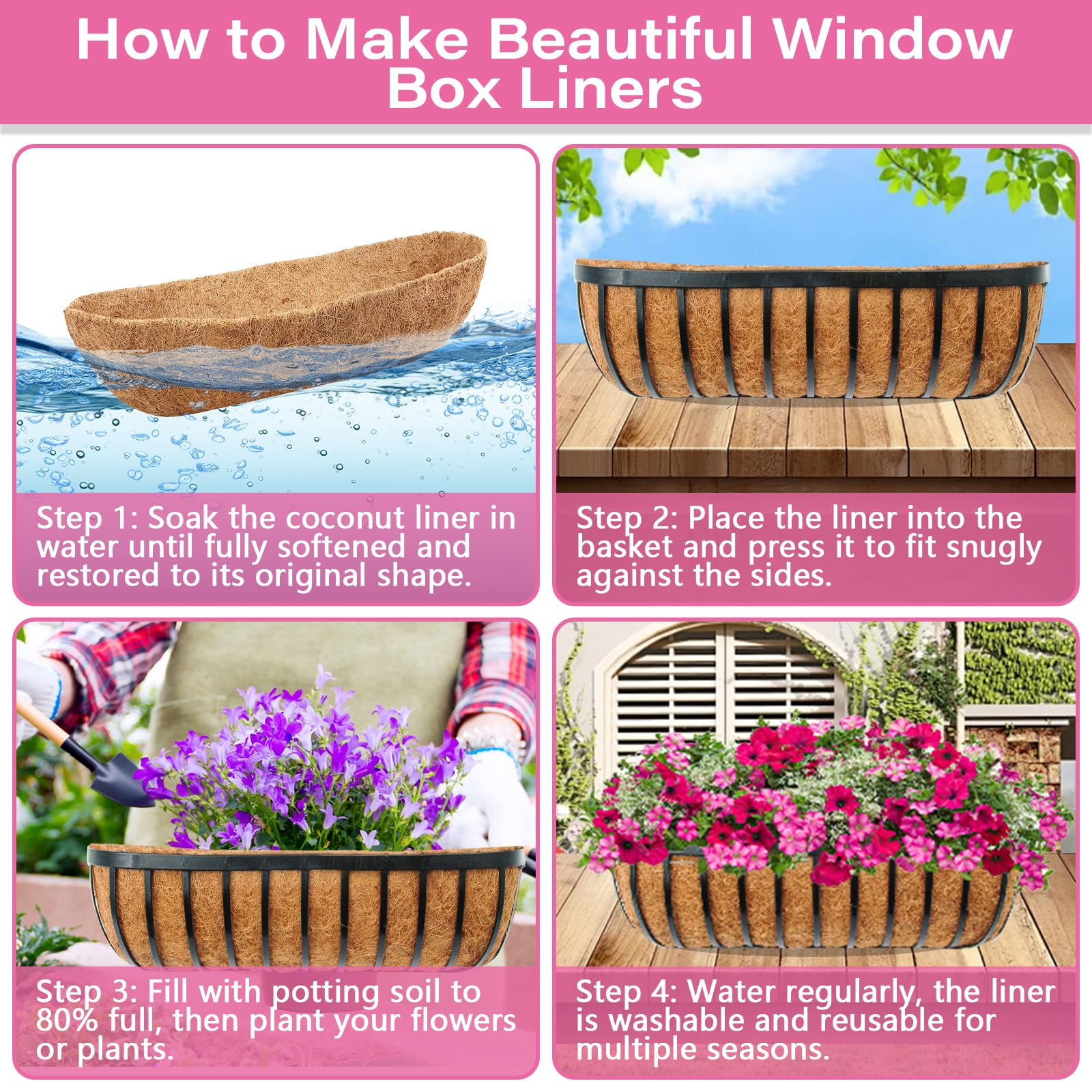 Legigo window box installation step shows easy soaking and shaping.