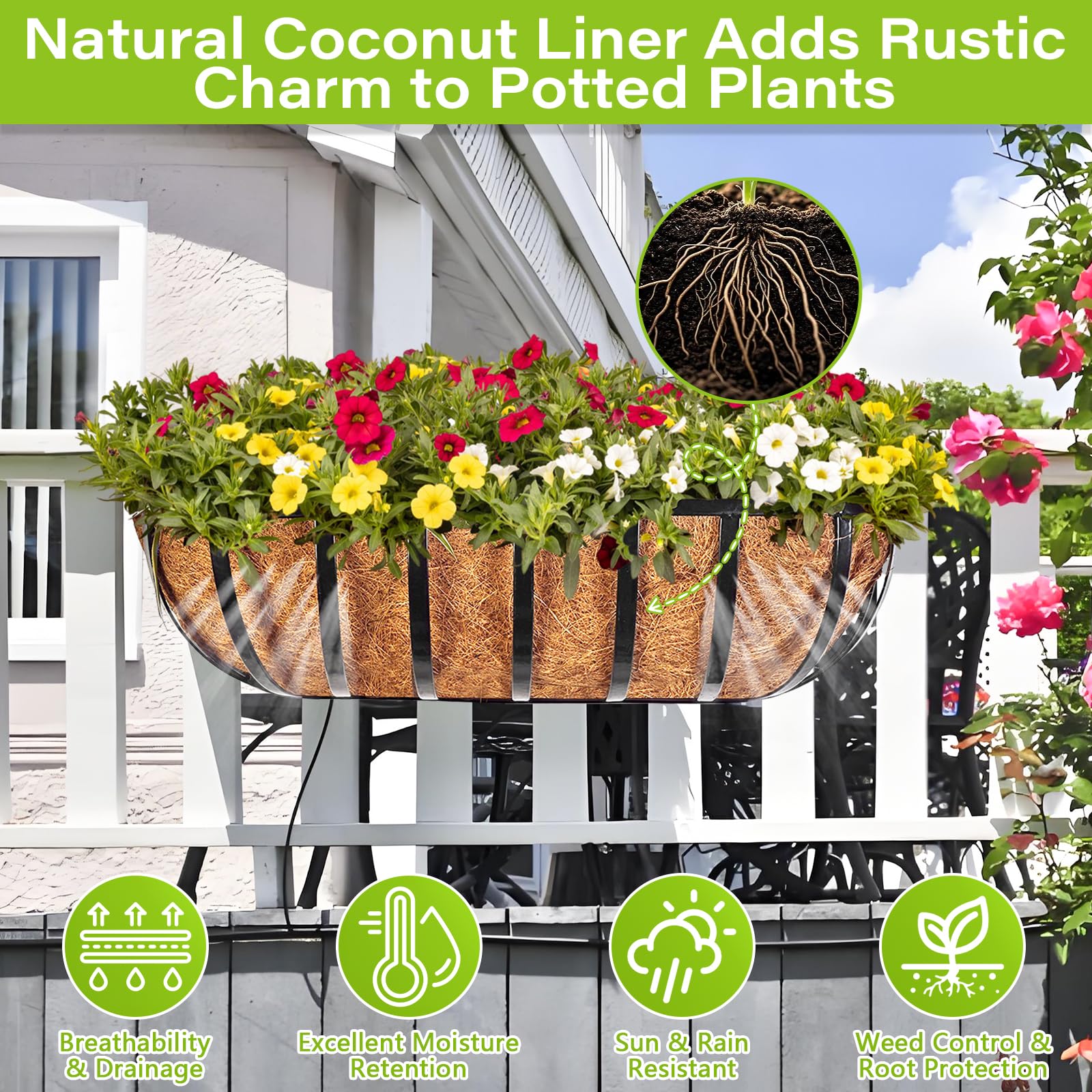Legigo window box liner in use protects roots while elevating outdoor aesthetics.
