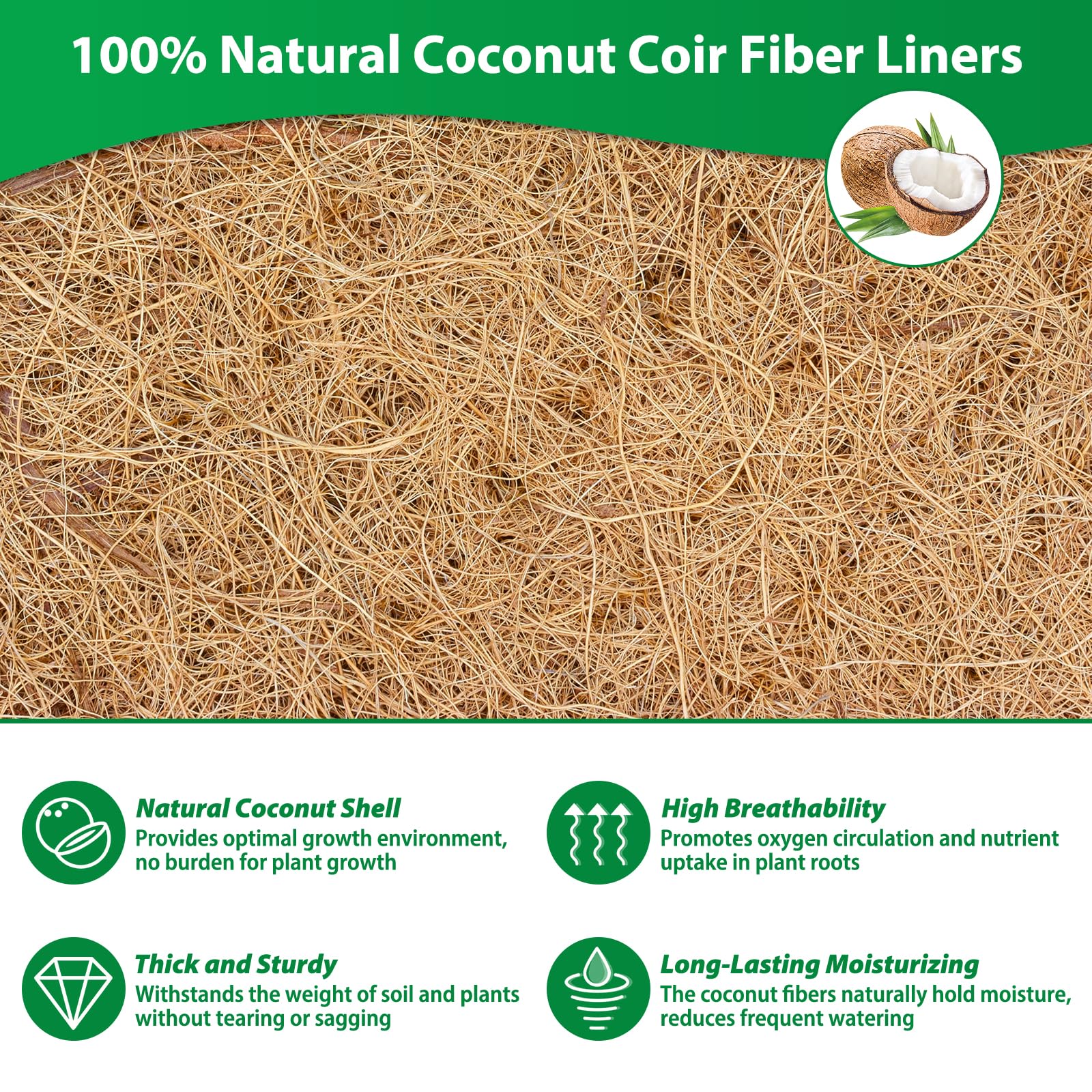 Legigo natural coir window box liner supports drainage and plant health.