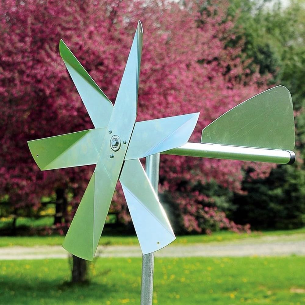 Lehman's windmill blades in motion deterring moles