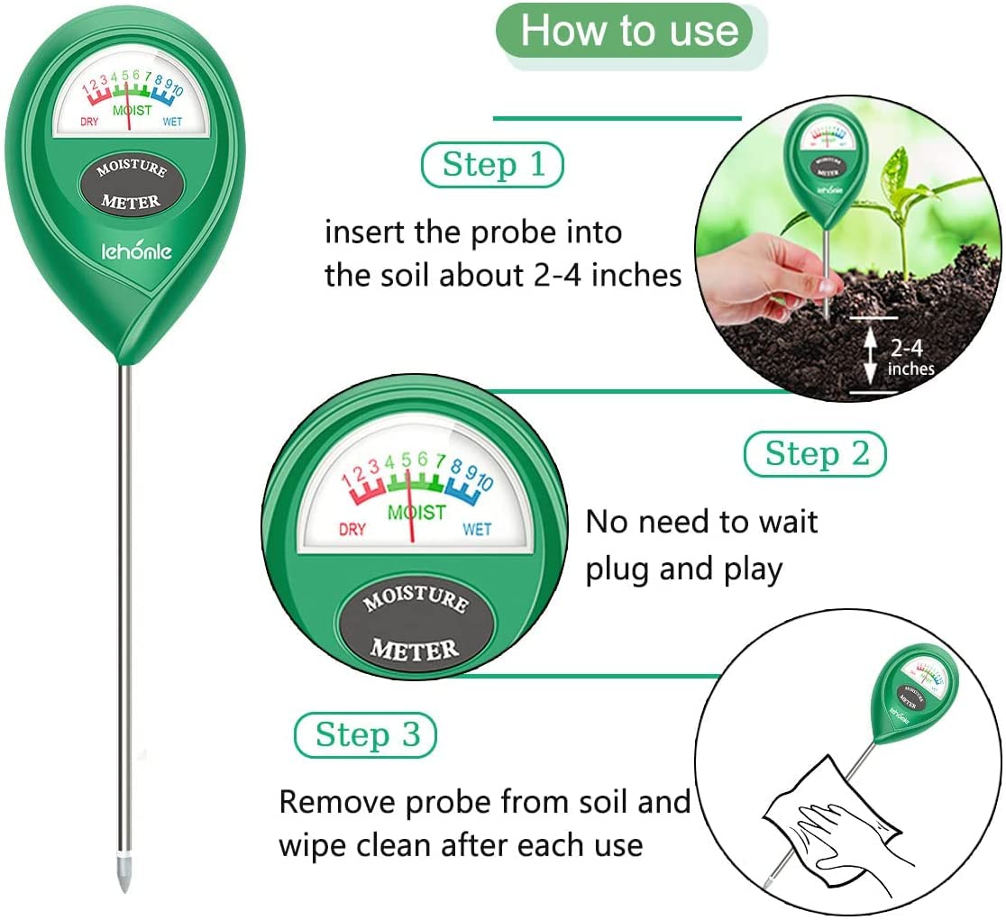 Lehomle moisture meter three-color indicator shows moisture status at a glance.
