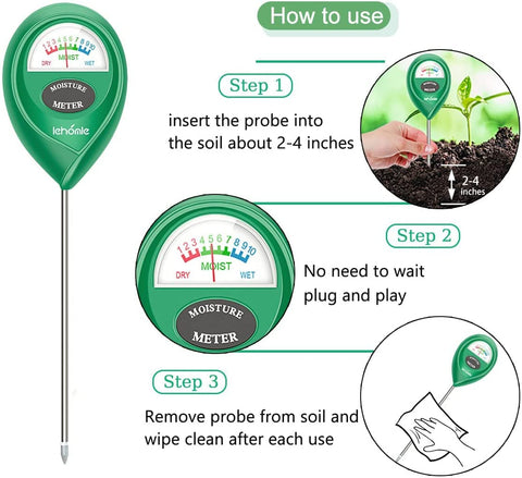 Lehomle moisture meter three-color indicator shows moisture status at a glance.