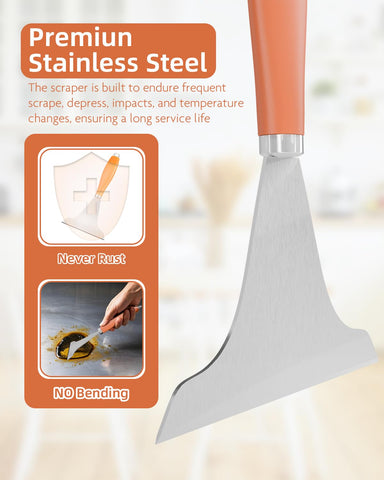 LEIFENY griddle scraper stainless steel construction and durability.
