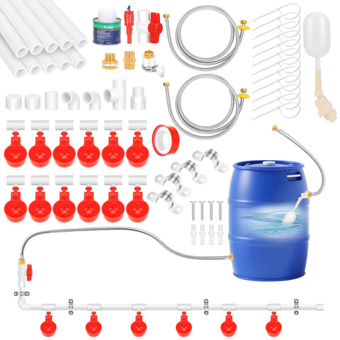 LEIFEOSH 12-pack water cups for complete poultry hydration in one ready-to-install kit.