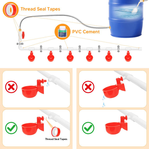 LEIFEOSH leak-proof fittings and standard connectors simplify maintenance and coop cleanliness.