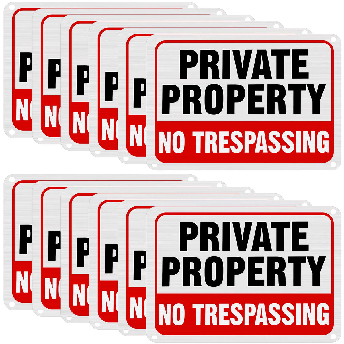 LEIFIDE no trespassing sign 7x10 in metal for clear property control
