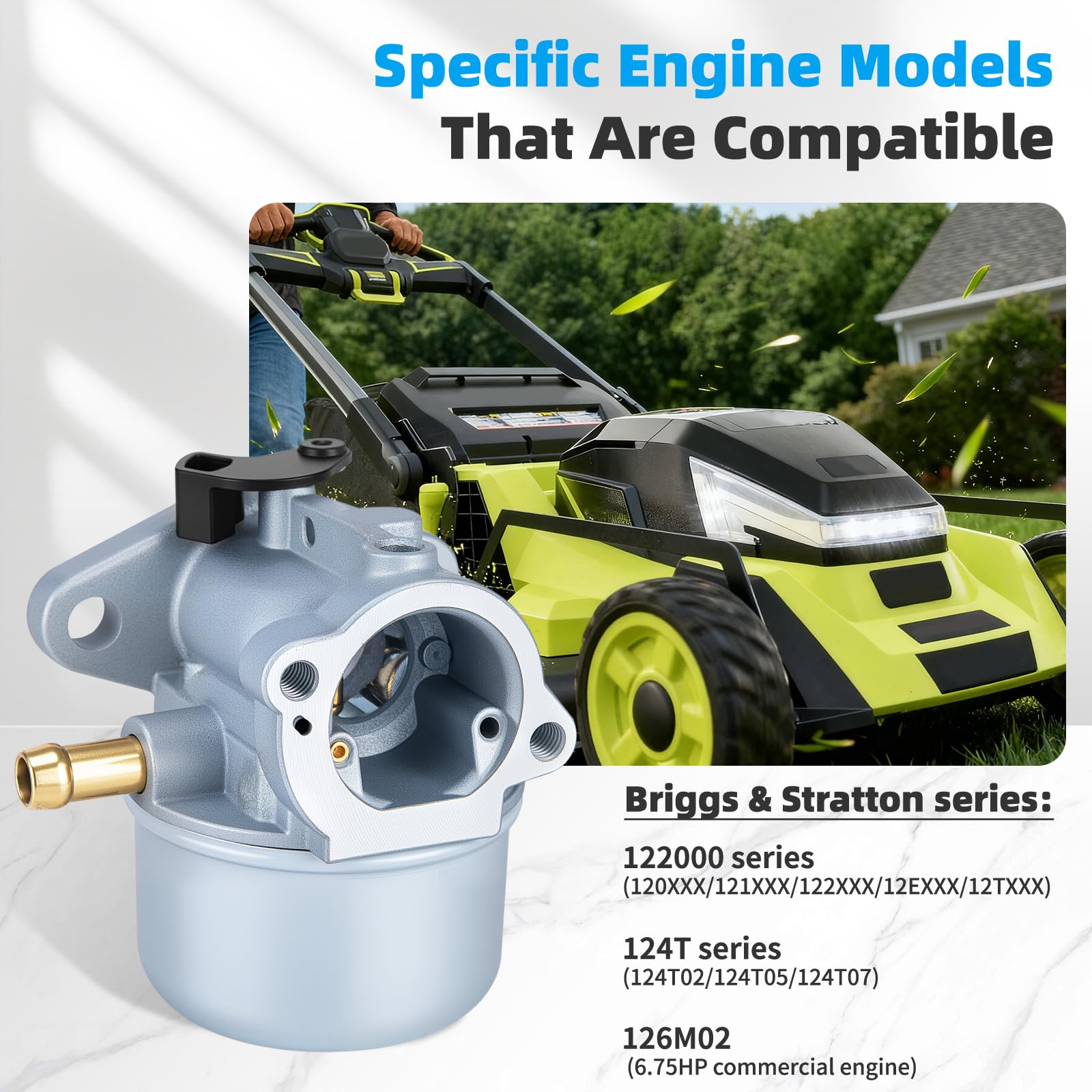 Compatibility chart shows 122000-model engines for easy reference