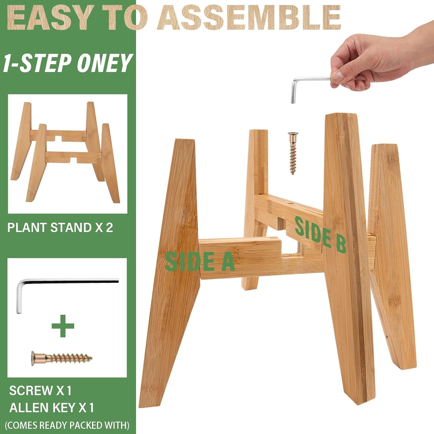 LEIMO KPARTS easy-assembly bamboo stand, tool included for quick setup