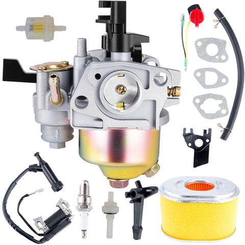 LEIMO KPARTS GX160-GX200 carburetor kit close-up shows precise mounting and durable build