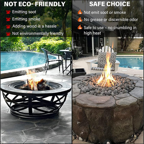 LEIMO KPARTS lava rock enhances heat distribution in fire pits