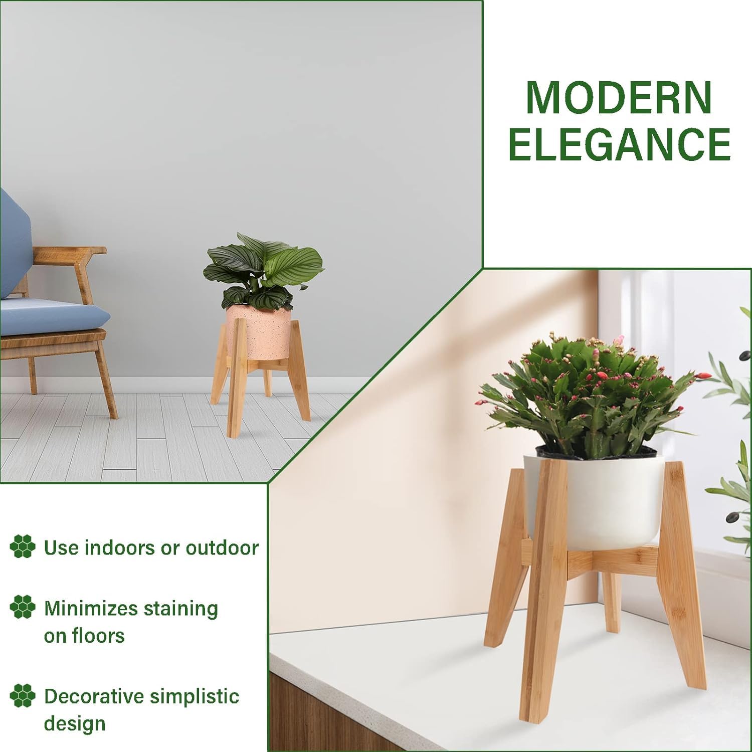 LEIMO KPARTS natural bamboo finish with water-resistant coating for easy cleaning