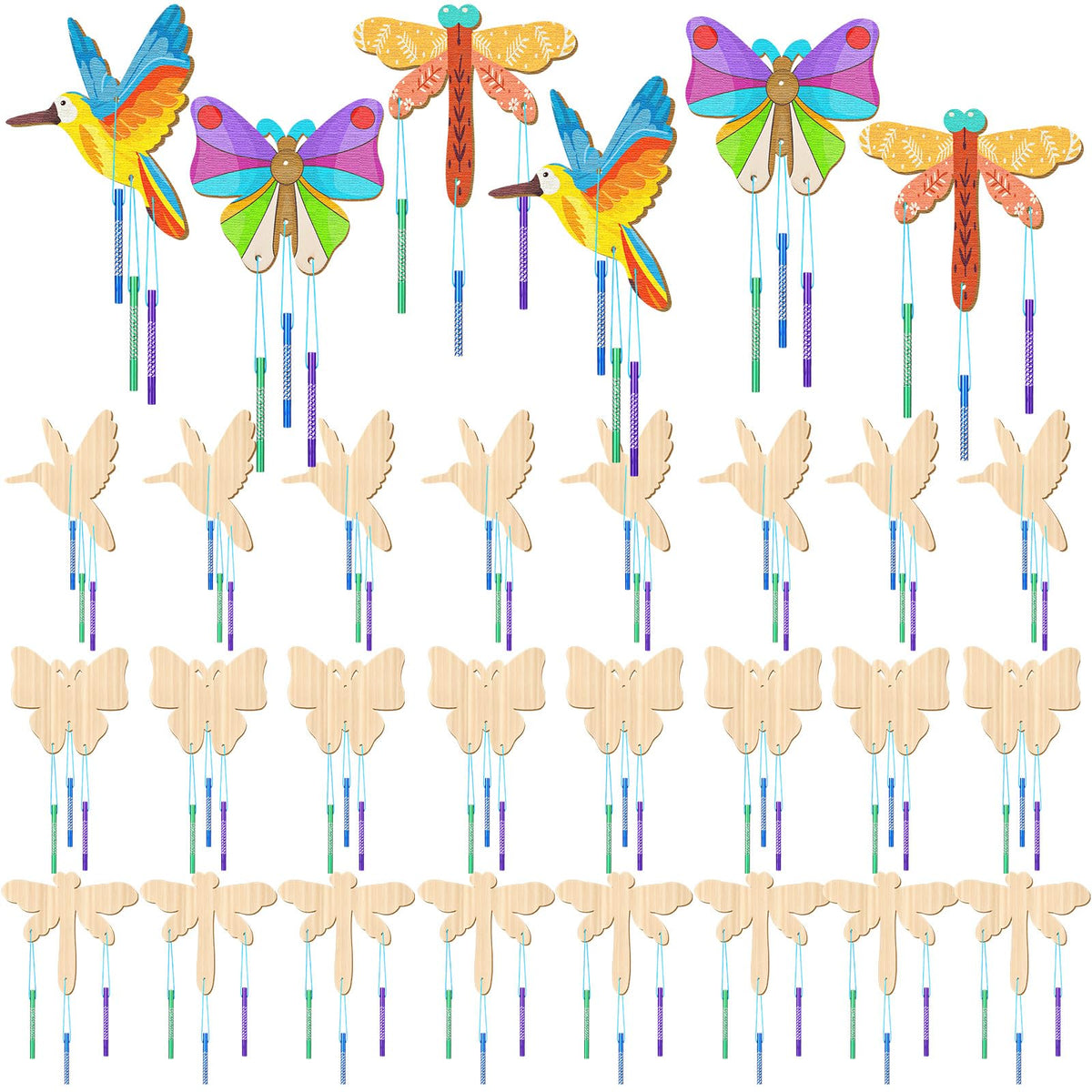 Leinuosen butterfly wind chime kit for indoor and outdoor decor with delicate sound