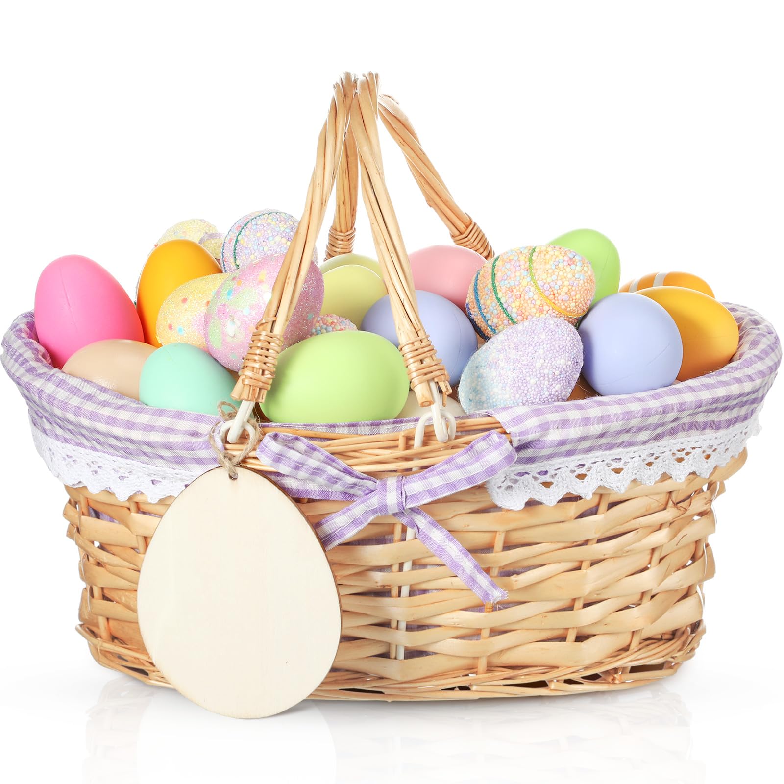 Leinuosen Easter basket with purple lining for festive gatherings.