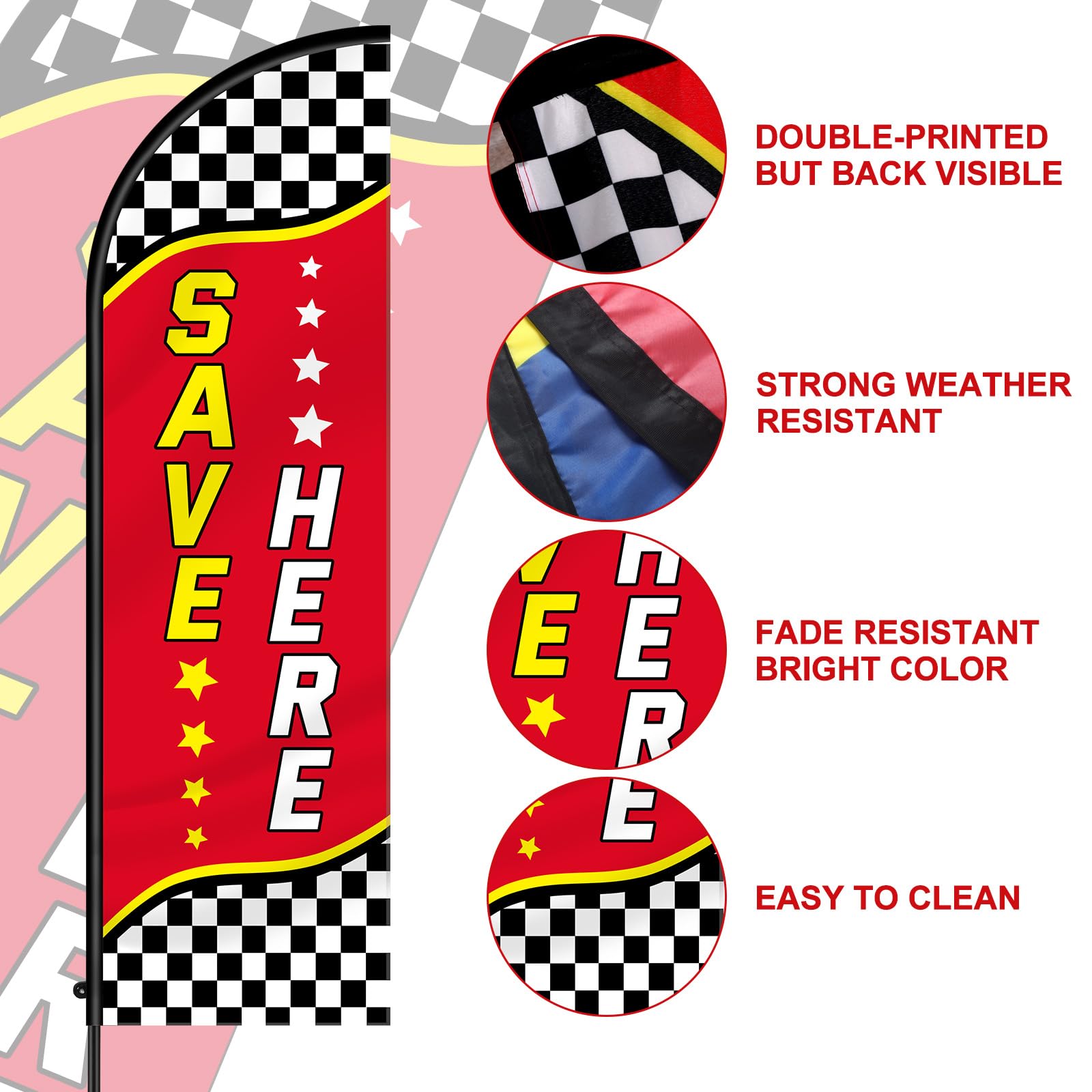 Leinuosen easy assembly flag kit enables quick promotions.