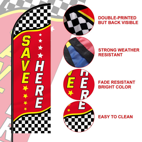 Leinuosen easy assembly flag kit enables quick promotions.