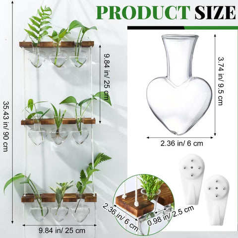 Leinuosen heart-shaped glass vases display plant cuttings clearly and elegantly.