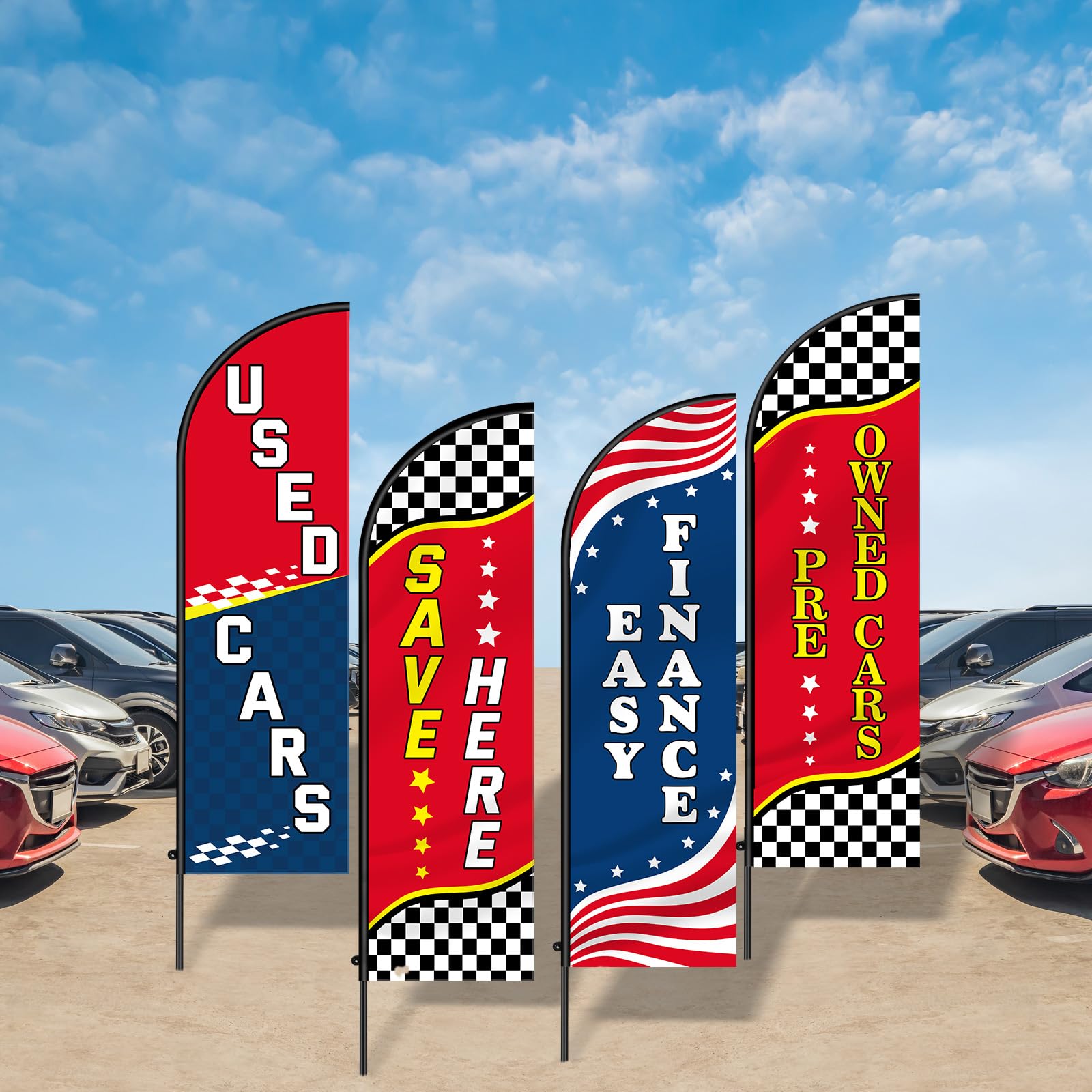 Leinuosen multicolor flag set for auto shops enhances brand presence.