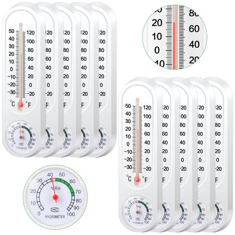 Leinuosen vertical thermometer and hygrometer for accurate indoor or outdoor readings.