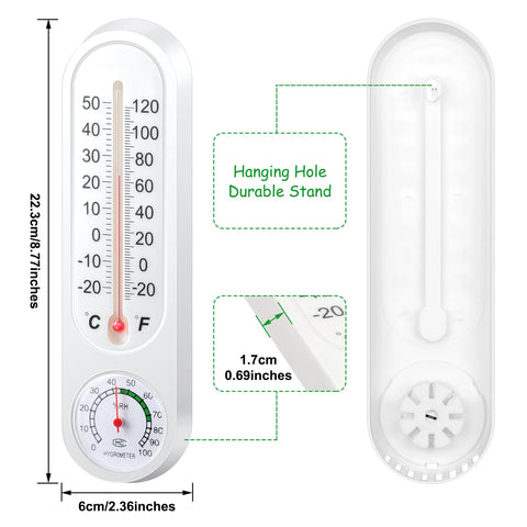 Leinuosen wall-mounted thermometer-hygrometer display suitable for patios.