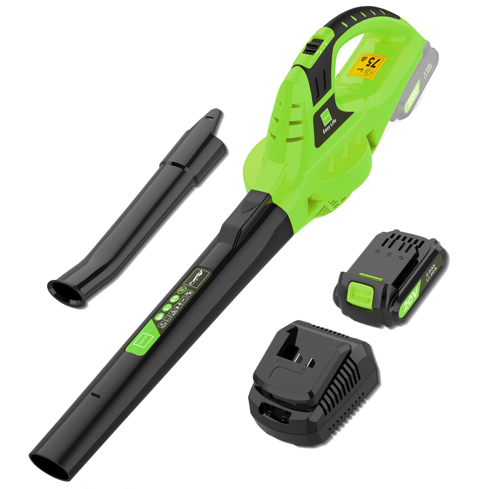 Leisch Life 21V leaf blower copper motor detail highlighting durability and efficiency.