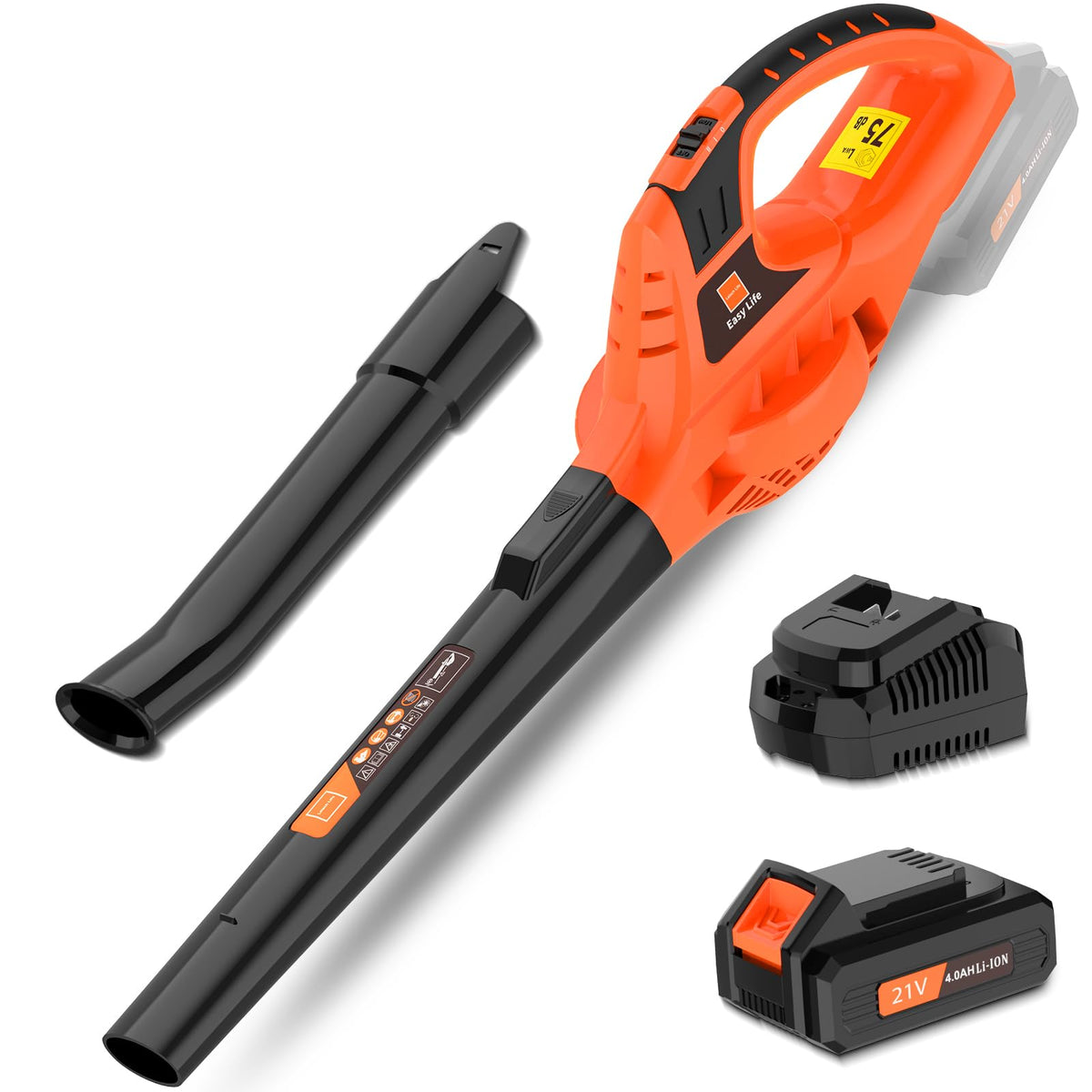 Leisch Life 21V leaf blower with copper motor for durable power in yard cleaning