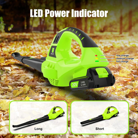 Leisch Life 21V leaf blower fast charger plugged in for quick power up.