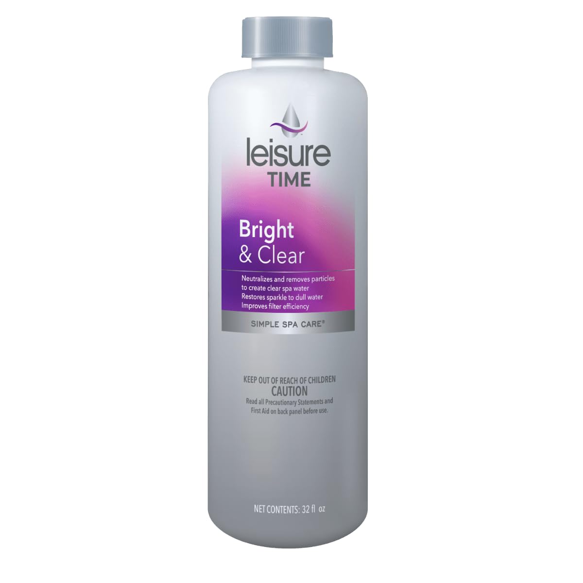 Leisure Time Bright & Clear spa clarifier bottle ready for use to improve clarity