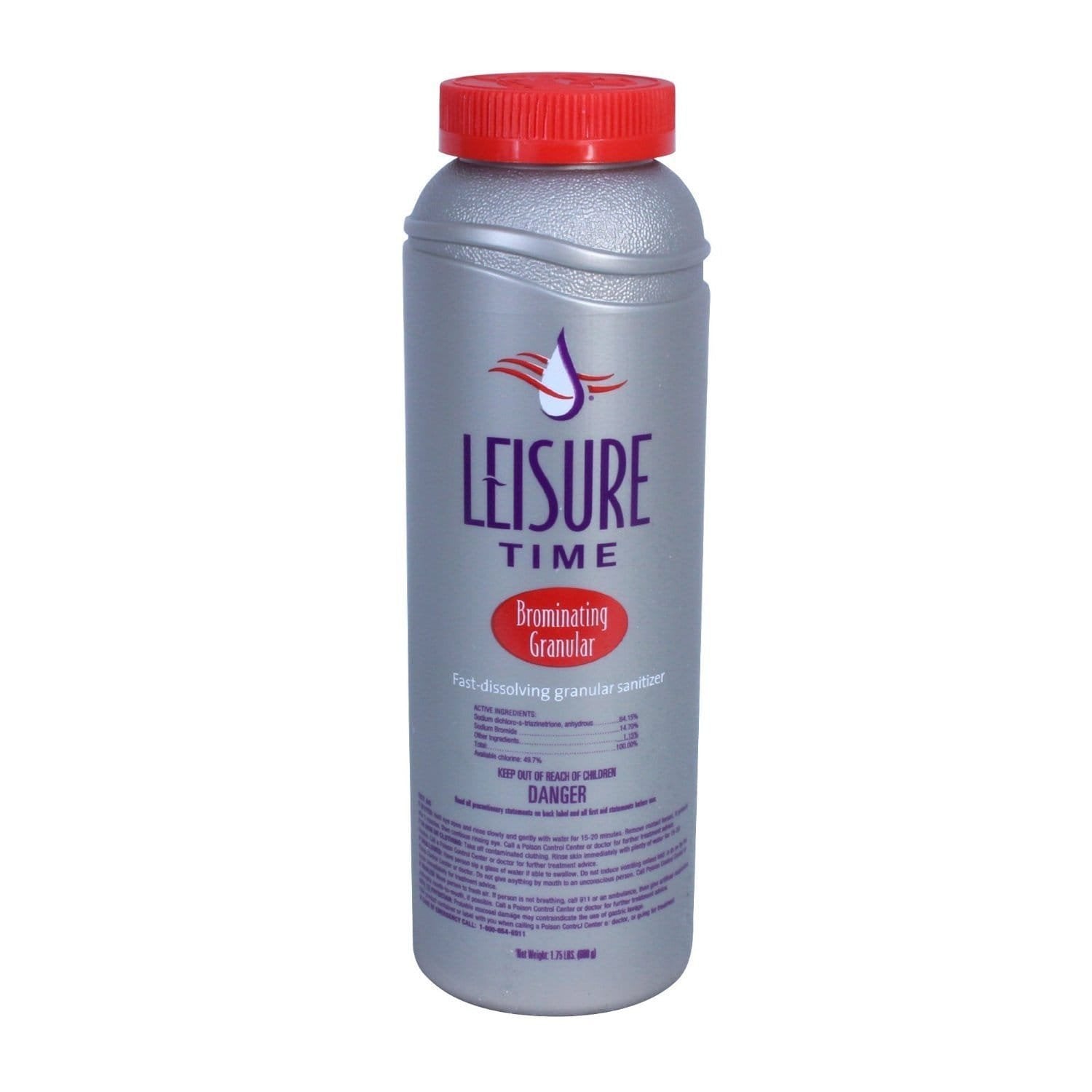Leisure Time brominating granular dissolves in spa water, promoting clear, sanitized hot tub experiences.