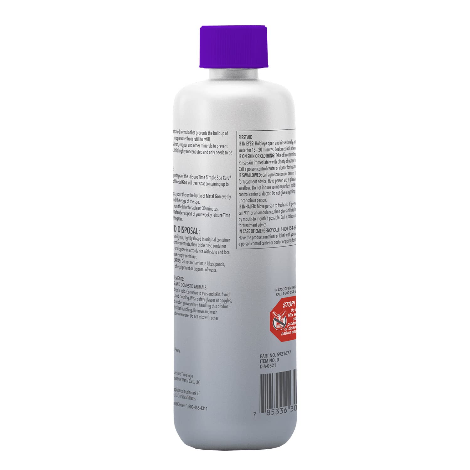 Leisure Time Metal Gon label close-up highlighting concentrated formula