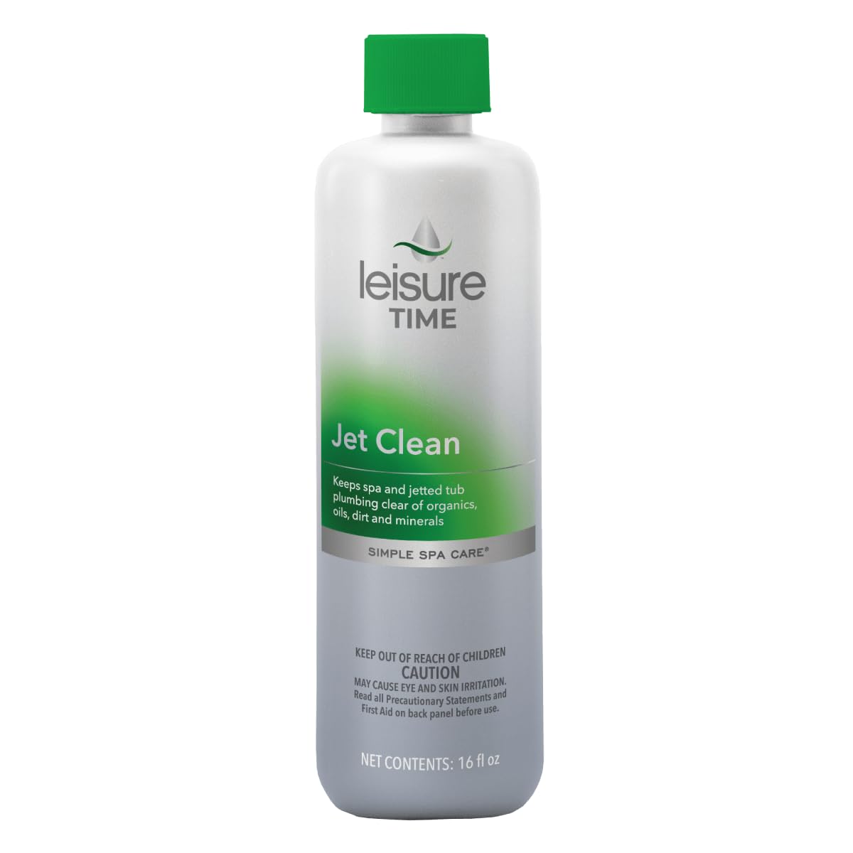 Leisure Time Jet Clean bottle-front showing spa cleaner for buildup prevention