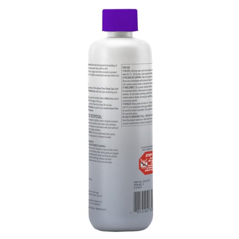 Leisure Time Metal Gon label closeup highlighting concentrated formula for spa care.