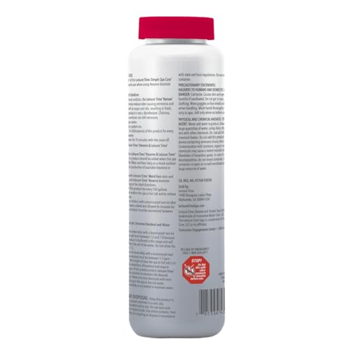 LEISURE TIME RENU2 dissolving powder illustrating fast-acting oxidation in water
