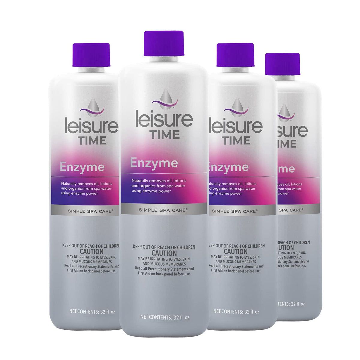 Leisure Time SGQ-04 enzyme liquid bottle for spa water care enhances clarity and reduces buildup.