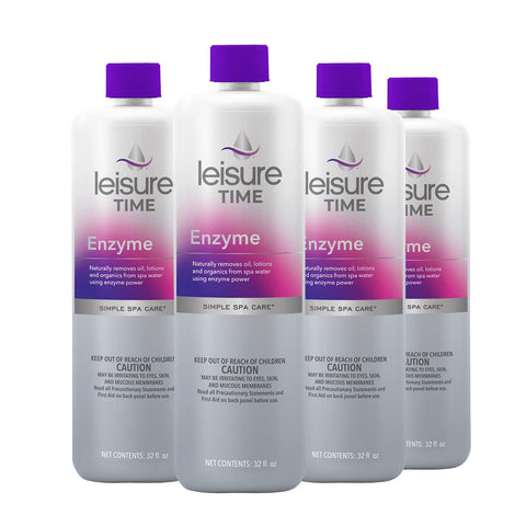 Leisure Time SGQ-04 enzyme liquid bottle for spa water care enhances clarity and reduces buildup.