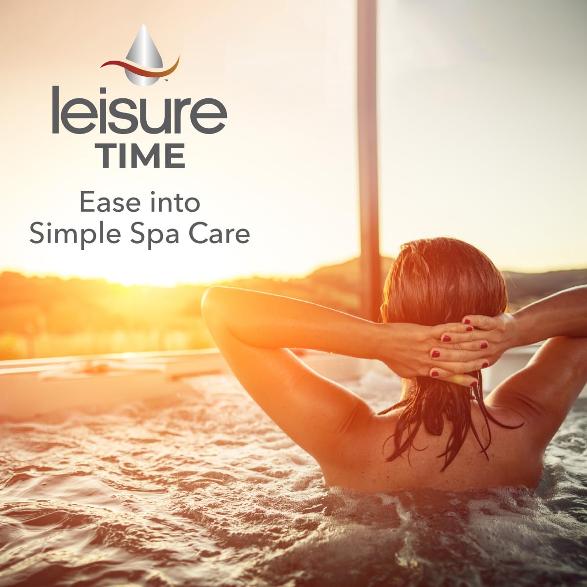 LEISURE TIME Enzyme close-up illustrating clean spa surfaces and water.