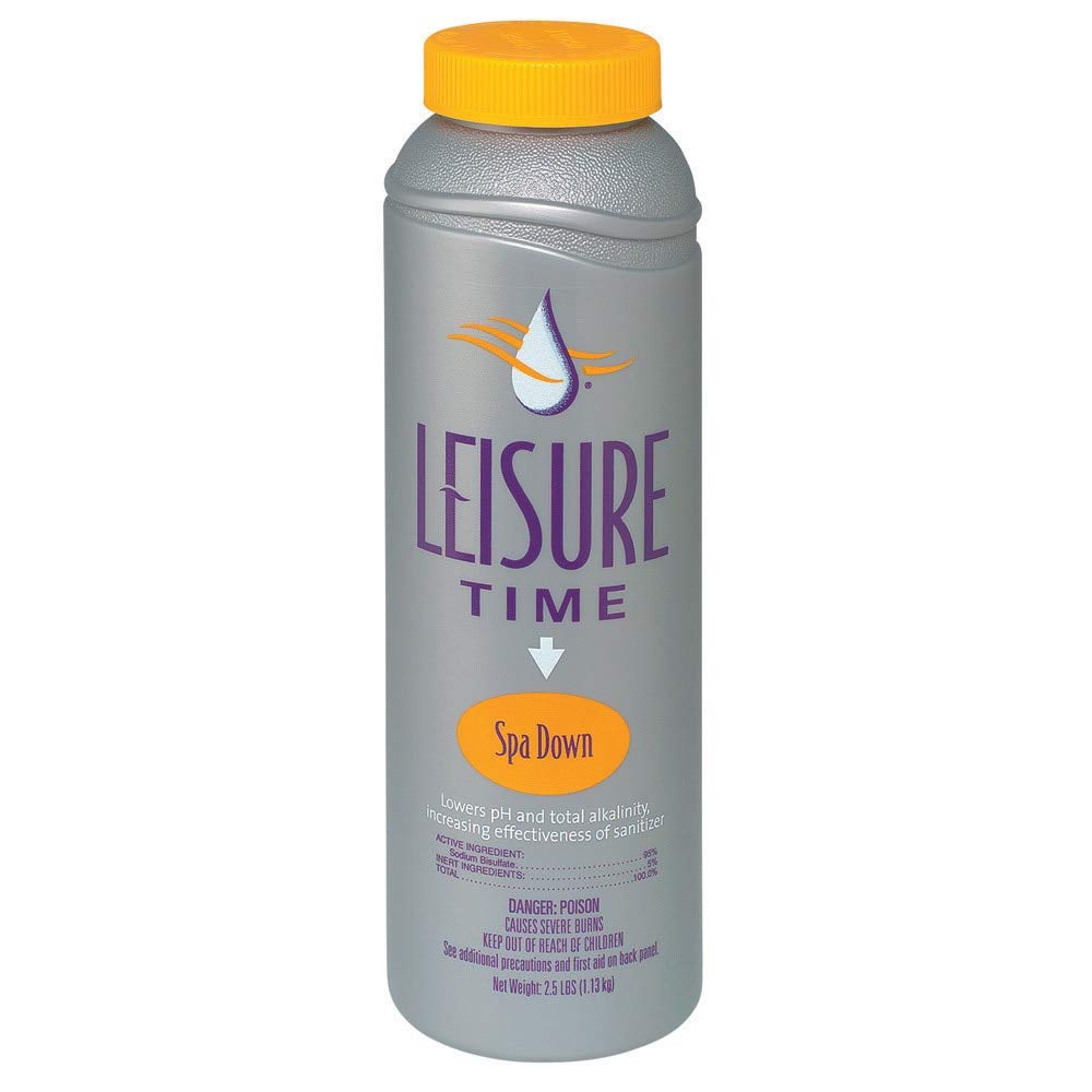 Leisure Time Spa Down 2.5lb pack front view supports balanced spa water.