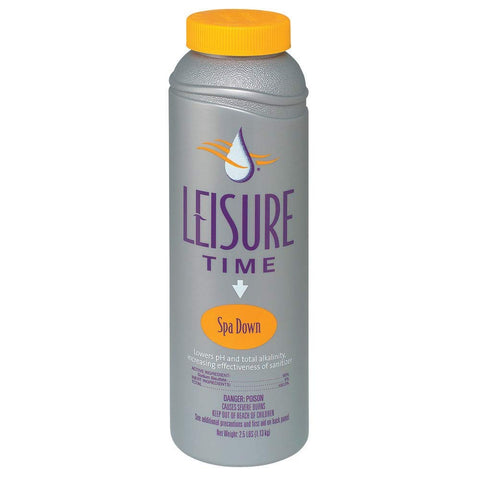 Leisure Time Spa Down 2.5lb pack front view supports balanced spa water.