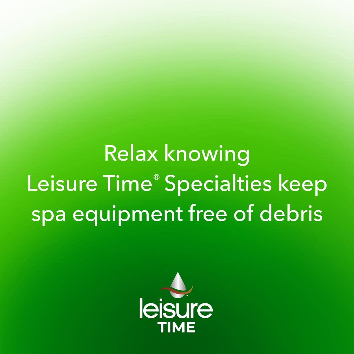 Leisure Time Simple Spa Care program badge on label.