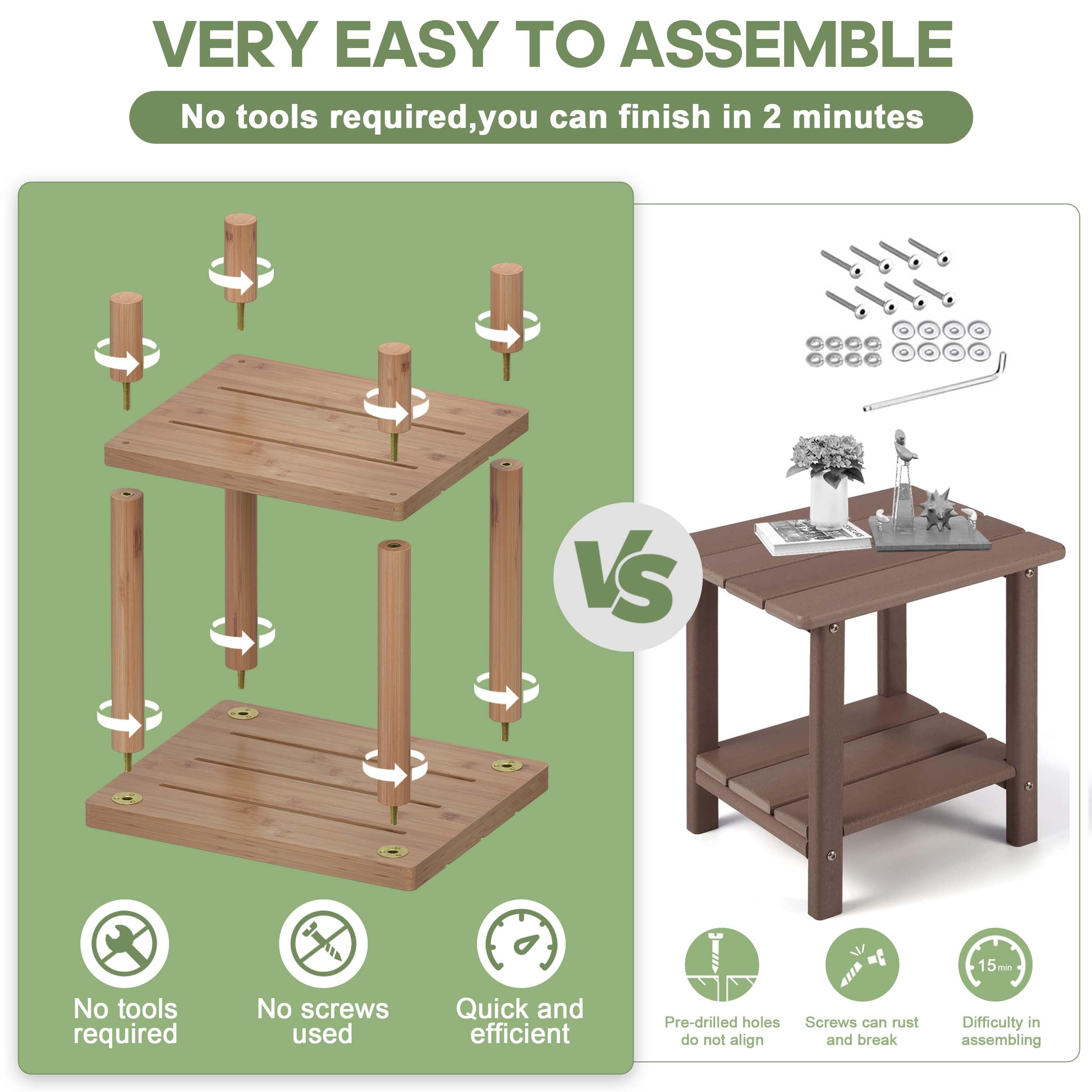 LEJANEOYE carbonized bamboo maintains color and longevity