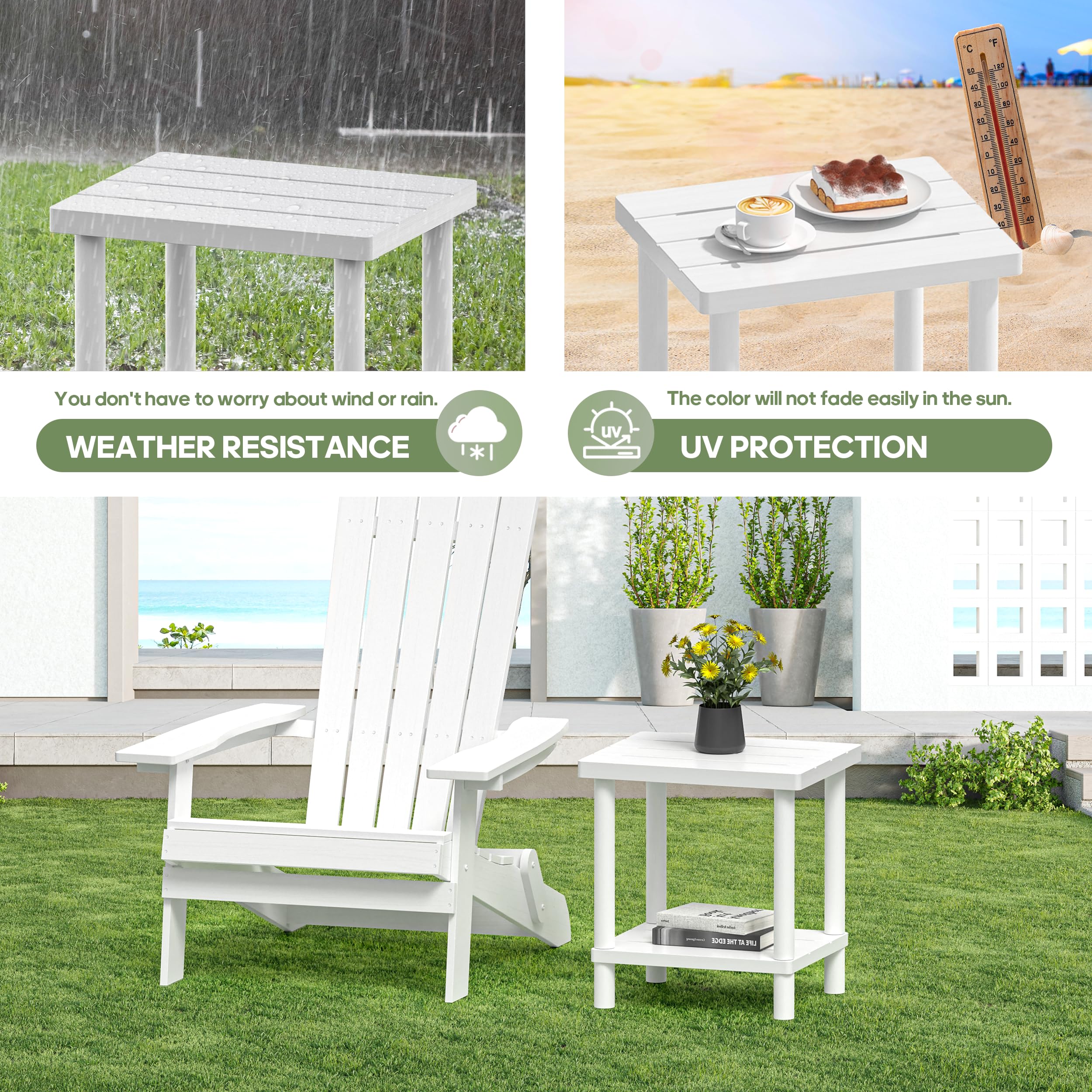 LEJANEOYE compact bamboo table fits small patios and balconies.