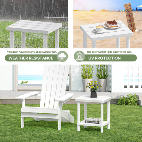LEJANEOYE compact bamboo table fits small patios and balconies.
