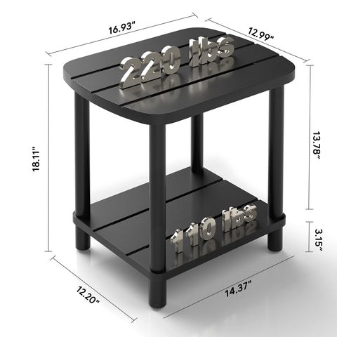 LEJANEOYE two-tier storage keeps essentials within reach beside seating
