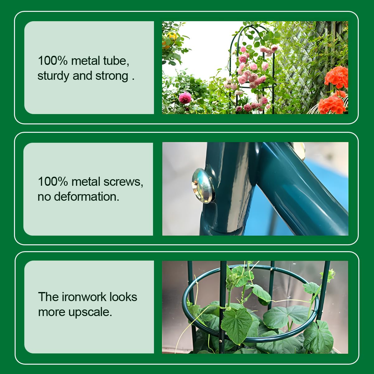 LeJoy Garden metal plant tower with weather-resistant epoxy finish
