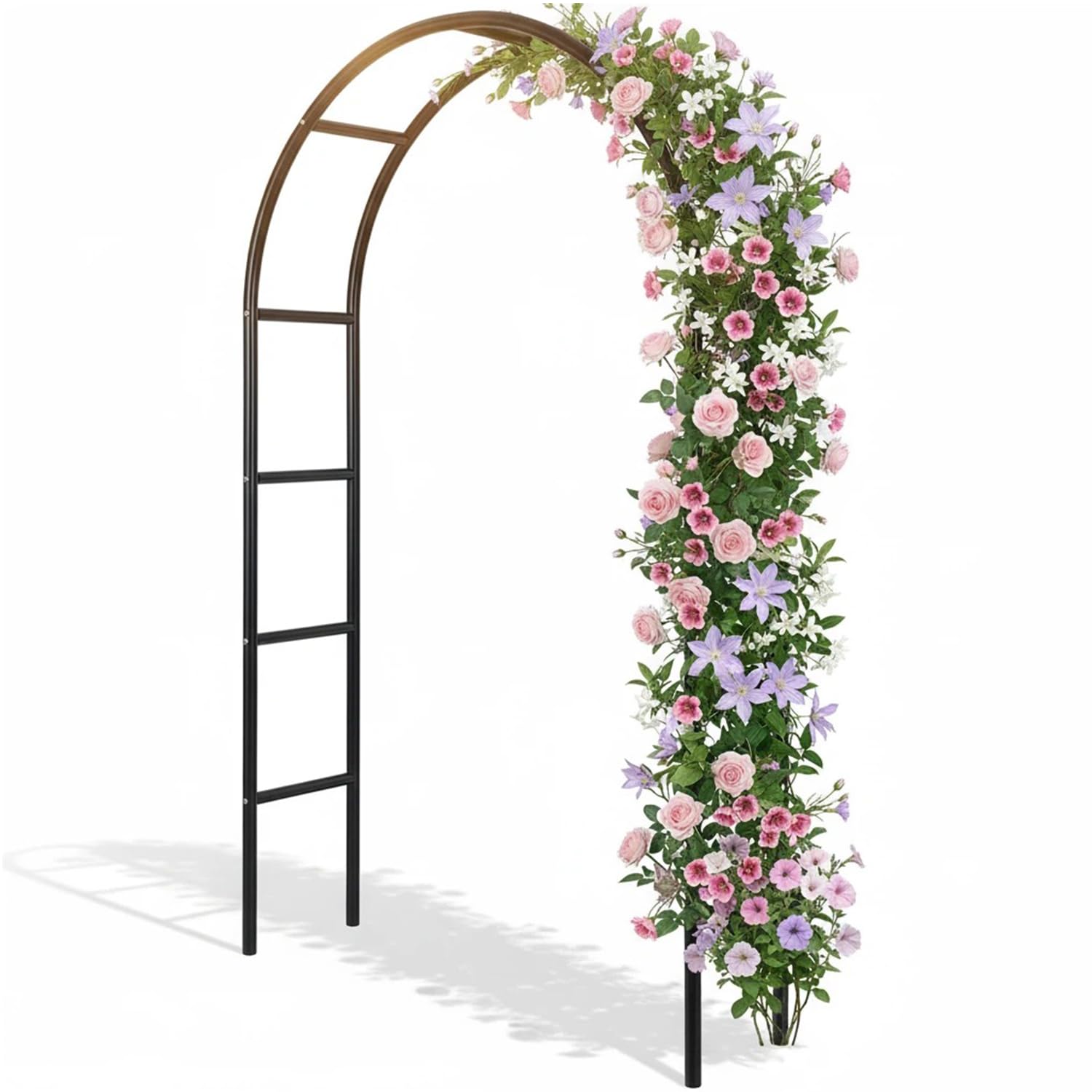 LeJoy Garden metal pergola arbor front view, ideal garden focal point