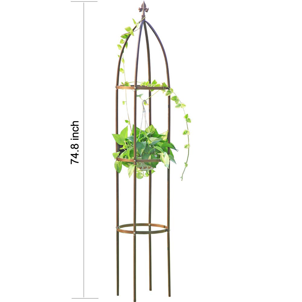 LeJoy Garden nighttime display with garlands around the bronze trellis.