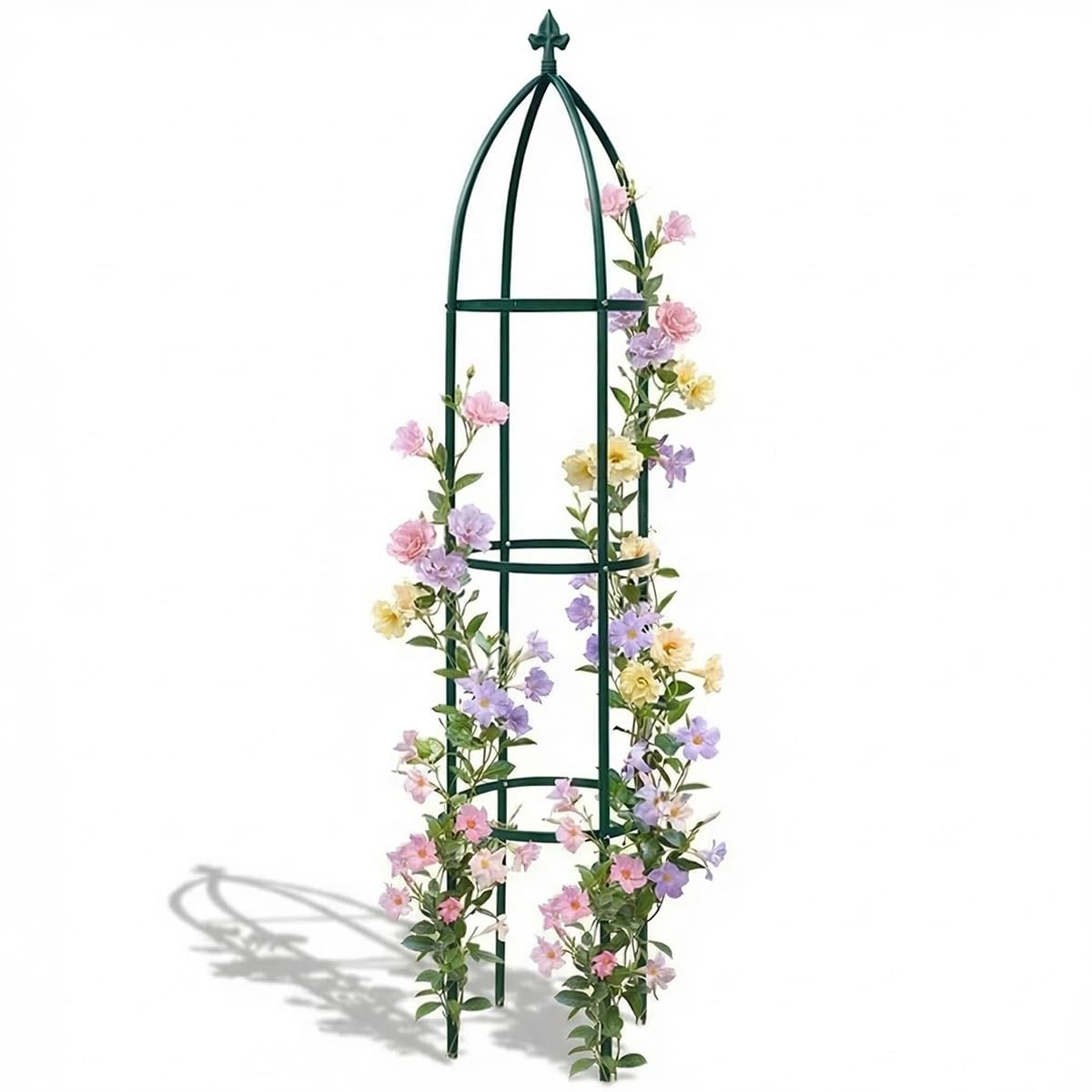 LeJoy Garden obelisk trellis stands 6.3 feet tall for vertical climbers.