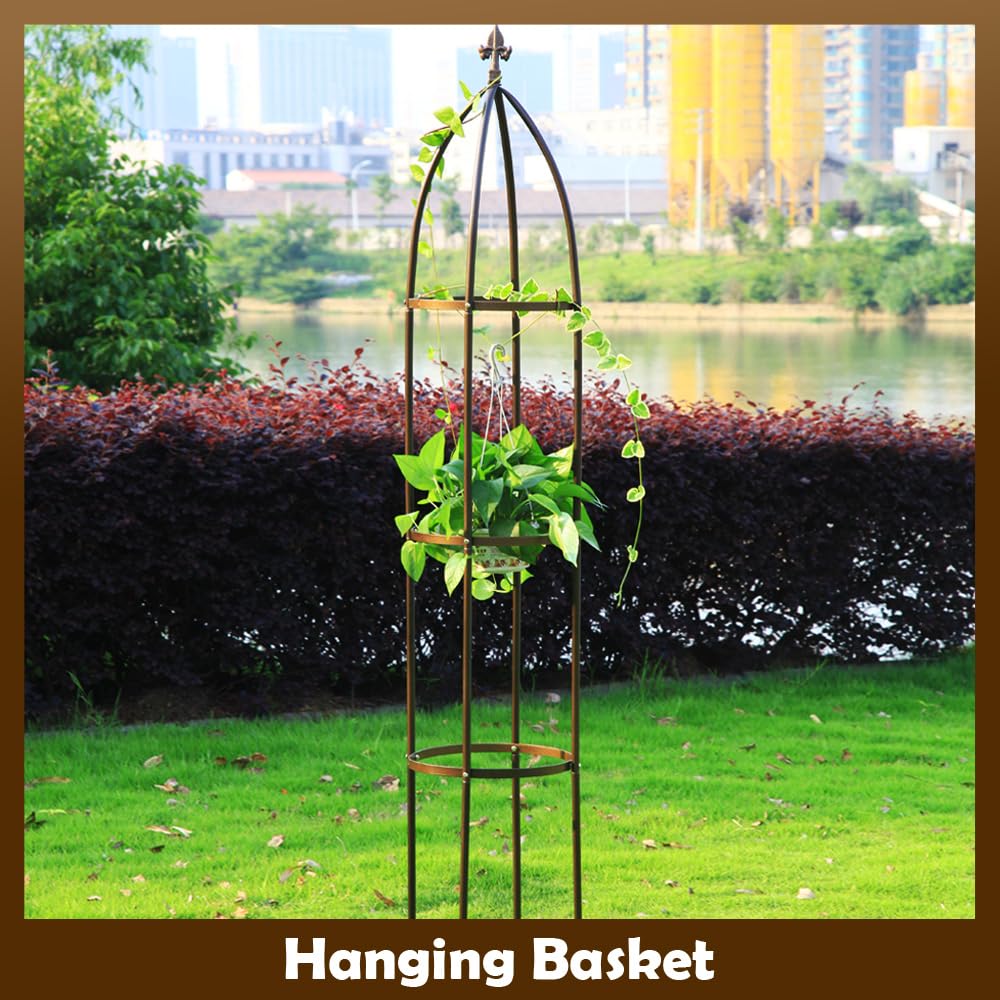 LeJoy Garden ornamental trellis enhances garden scenery with vines.