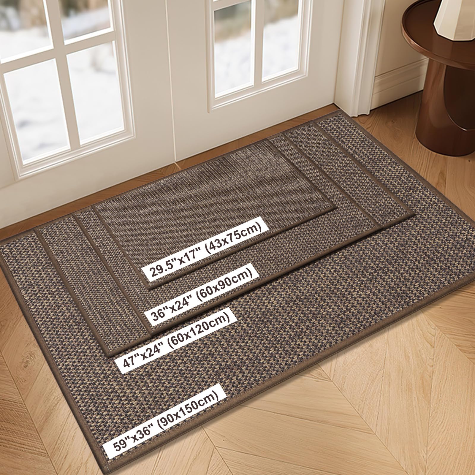LEKEEPGO door mat 17x29 closeup of absorbent material highlights moisture wicking.