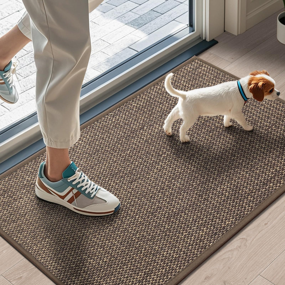 LEKEEPGO door mat 17x29 top view shows soft absorbent surface for entryways.